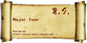 Major Ivor névjegykártya